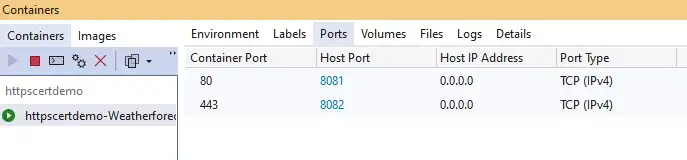 Detail containers of ports