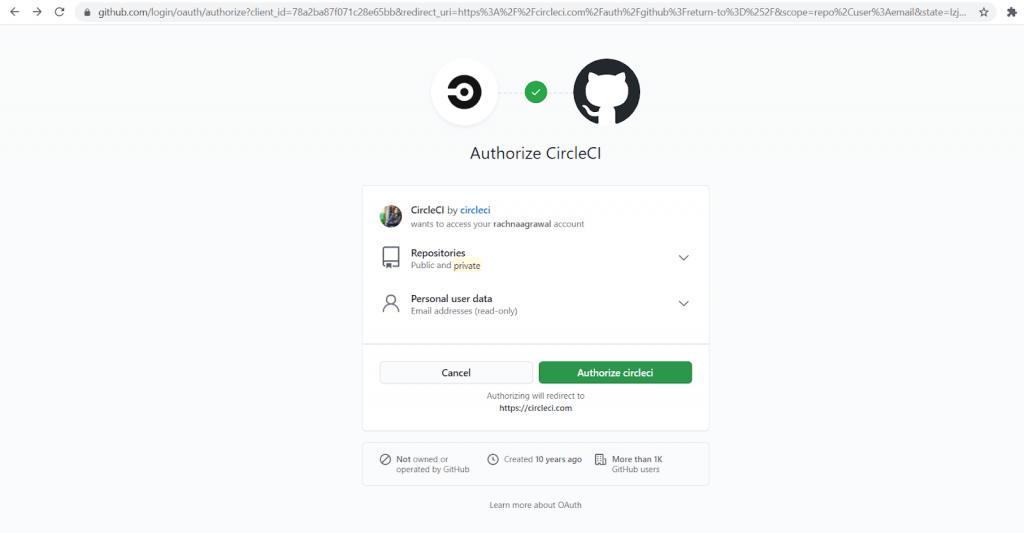 authorize CircleCI