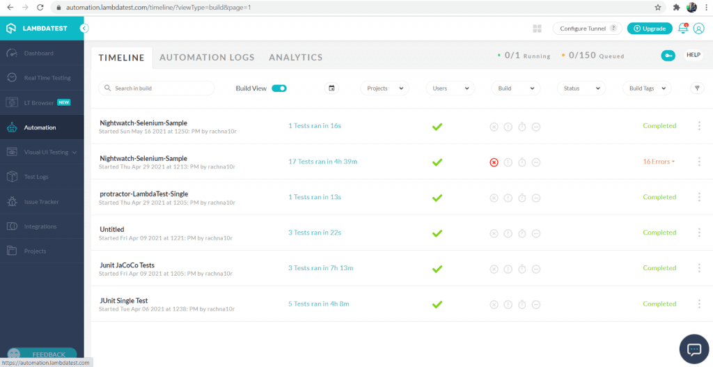 Click on Automation from the Leftmost column.