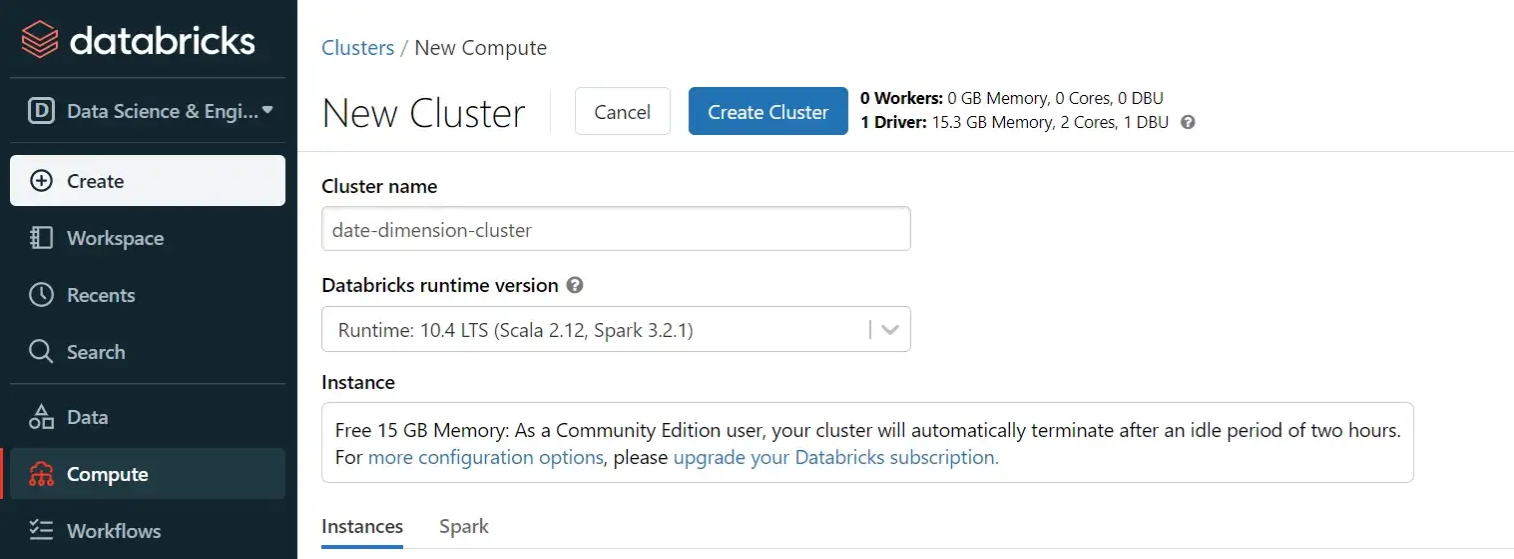 Create a Cluster