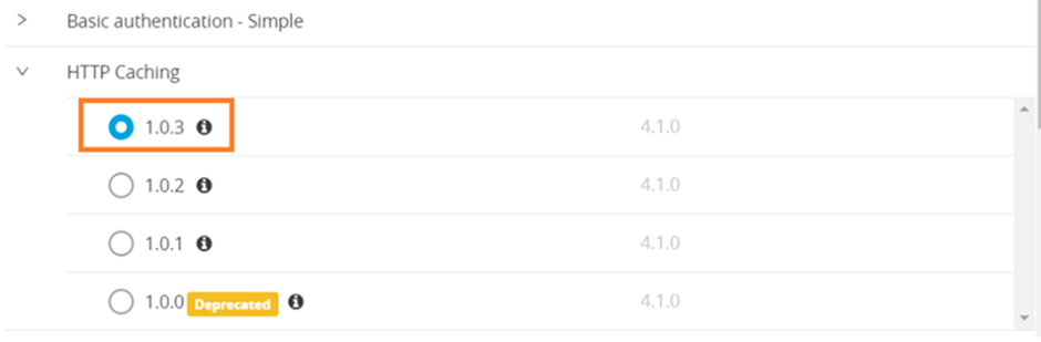 Select the policy version, then click on configure.