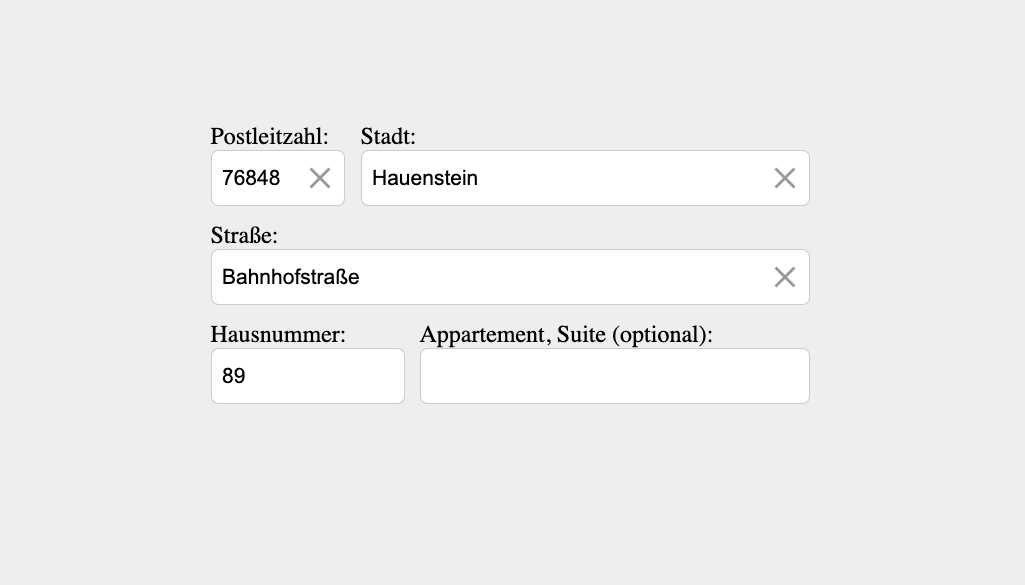 Collecting structured address starting with postcode