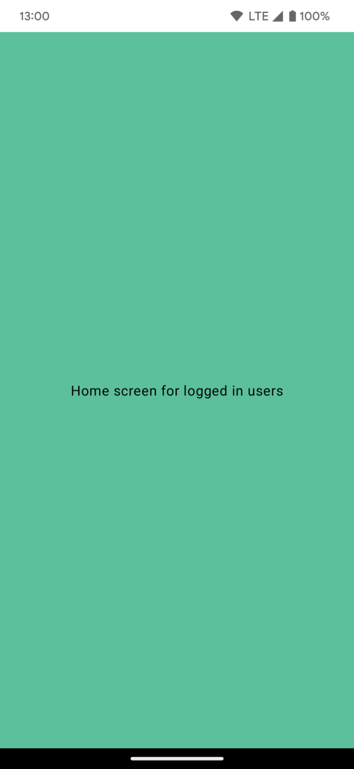 Home Screen for Logged In Users