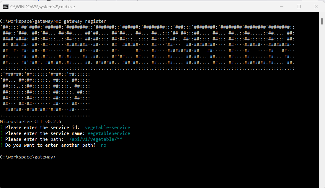 You configured the CRUD endpoints for the Fruit and Vegetable server from the Gateway by completing this step