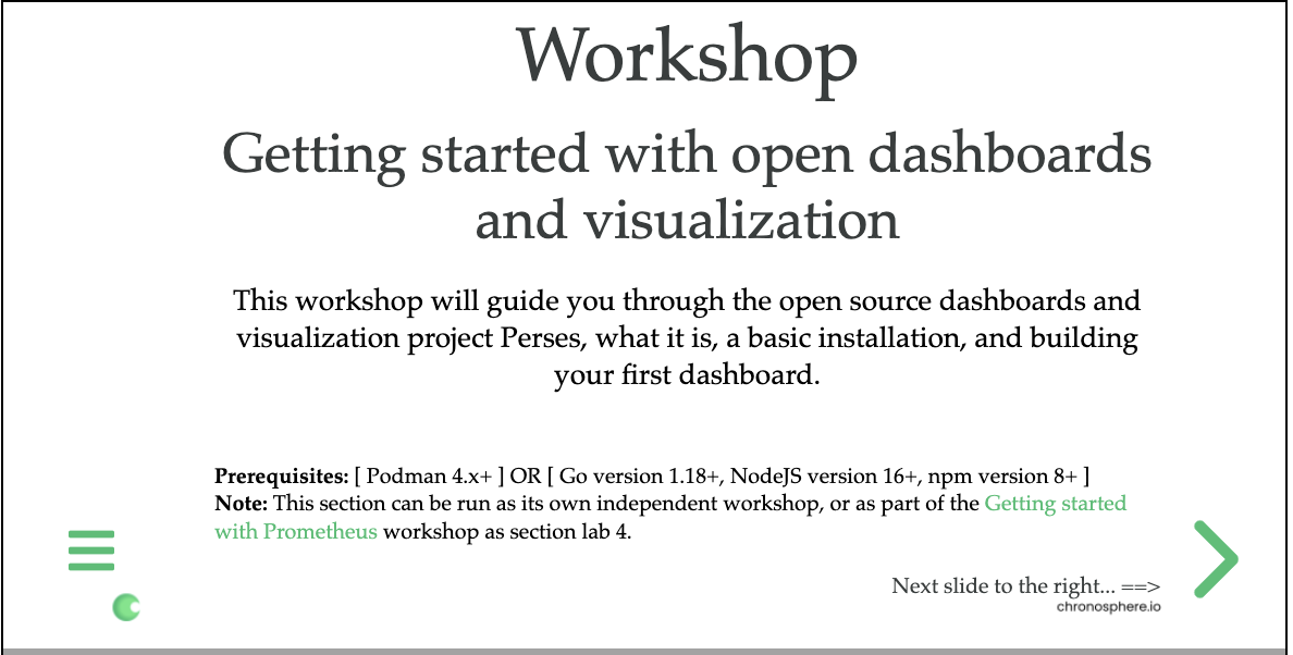 Perses Workshop title slide