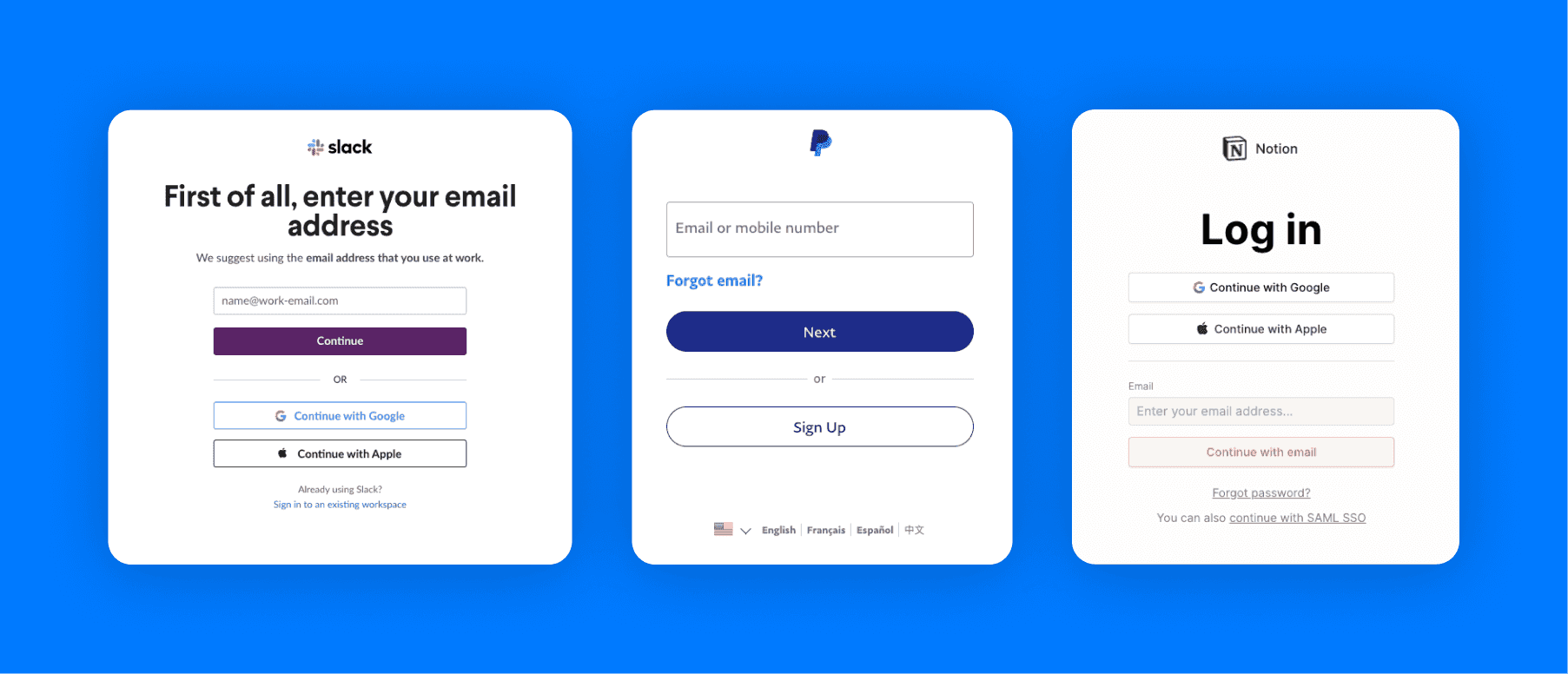 Slack, Notion, and PayPal