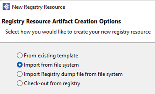 New Registry Resource