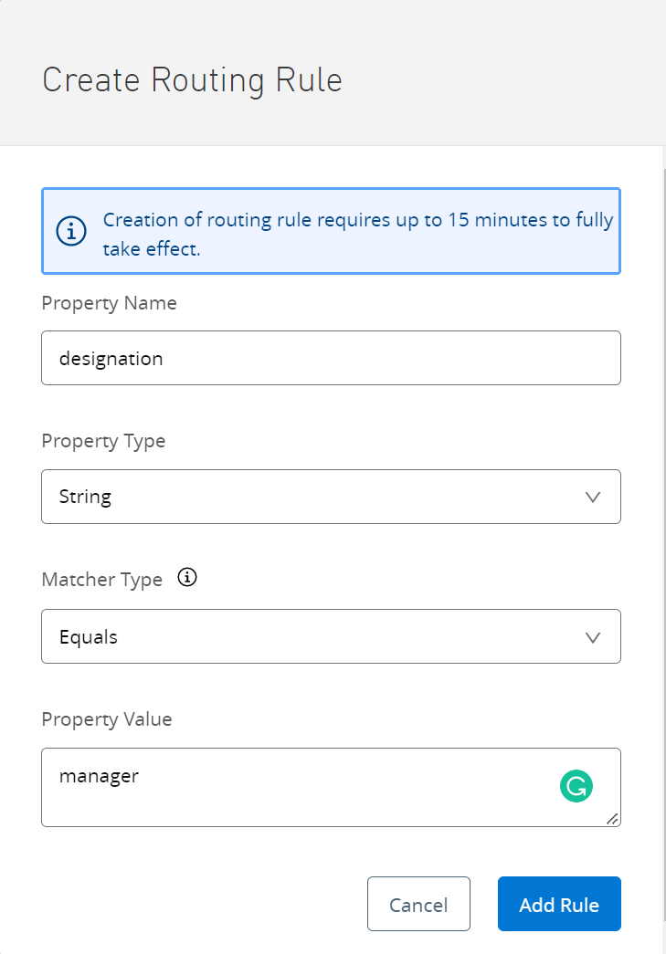 Creating Routing Rule