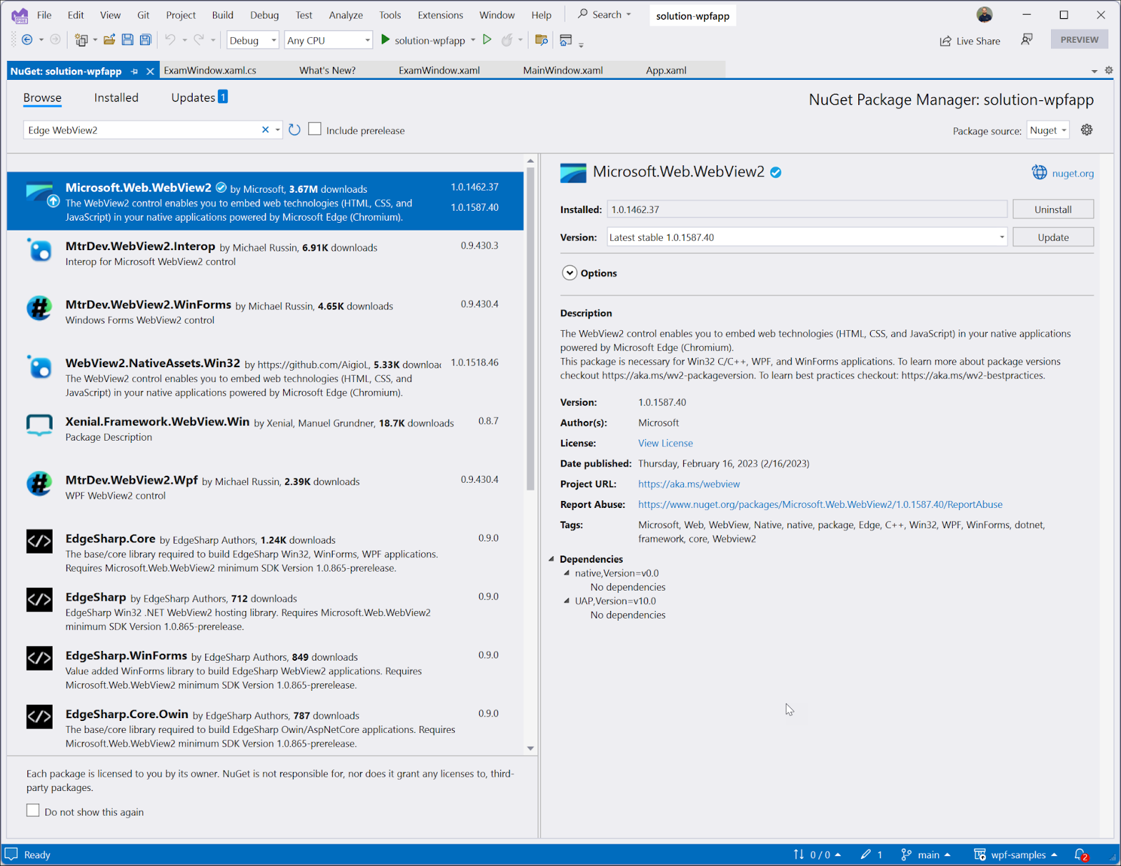 Install NuGet package