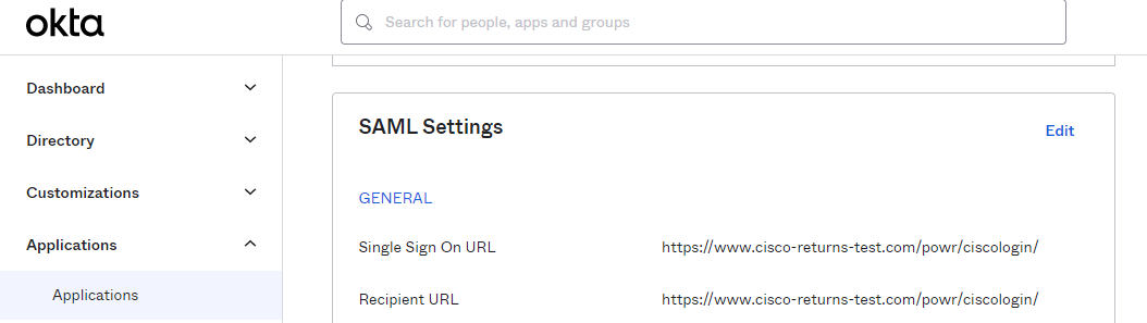 SAML Settings in OKTA: sso url, recipient url