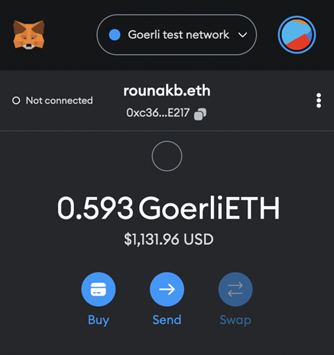Goerli test network: non-zero balance