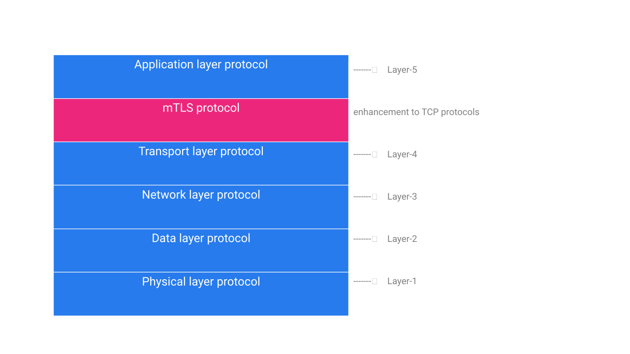 Location of mTLS in the TCP/IP protocol suite