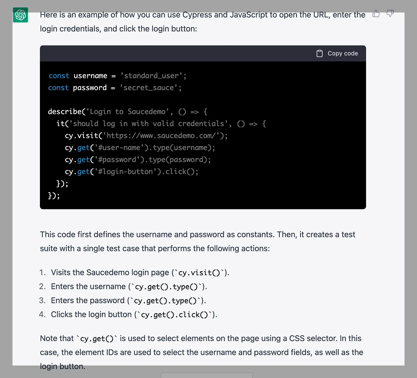 Generated Code