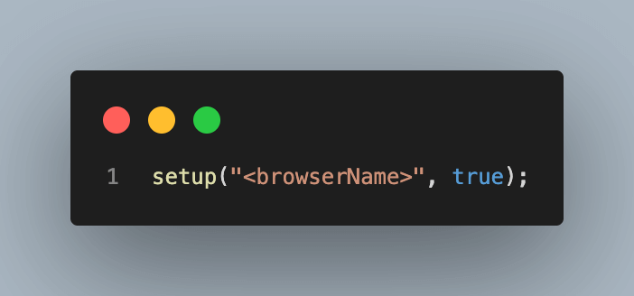 Call the setup() function of BaseClass.java and pass the browser name on which we want to execute. Along with this, pass the boolean parameter acceptInsecureSSL as true.