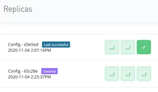 Status screen post-Pod Replicas creation