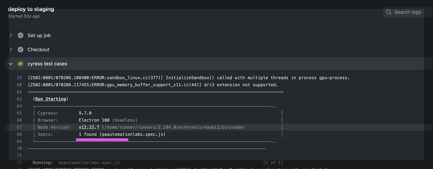 Once all test cases are executed check icon becomes GREEN