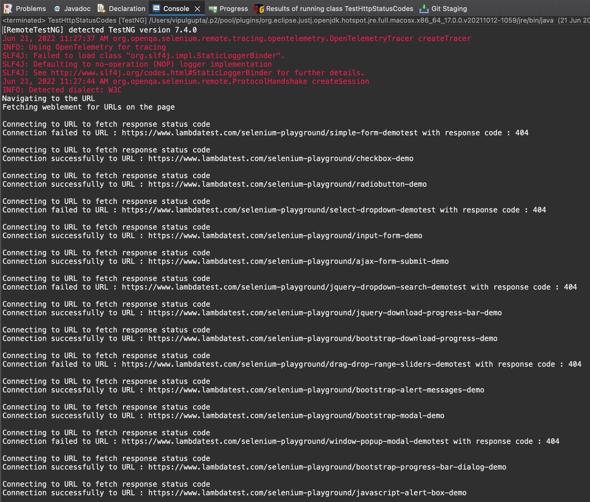 output example