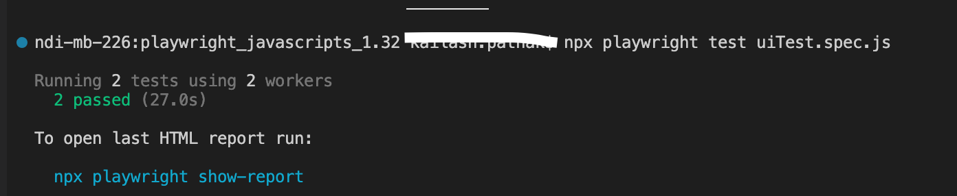 When you run npx playwright test, it will execute all the test files (by default, files ending with .spec.js) located in the ./tests directory of your project./