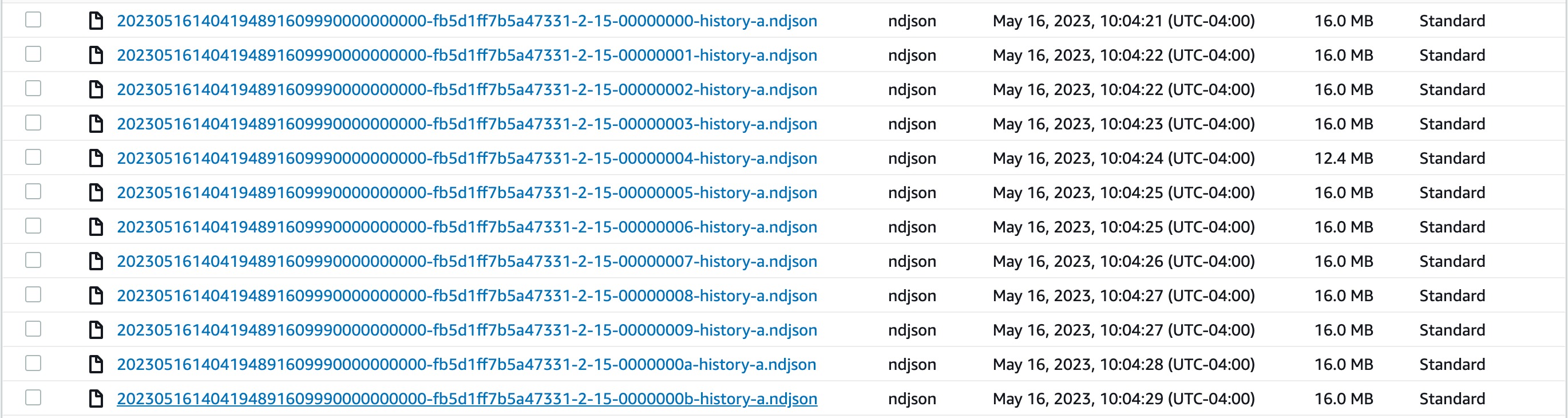 Navigate to your S3 bucket and find the files there