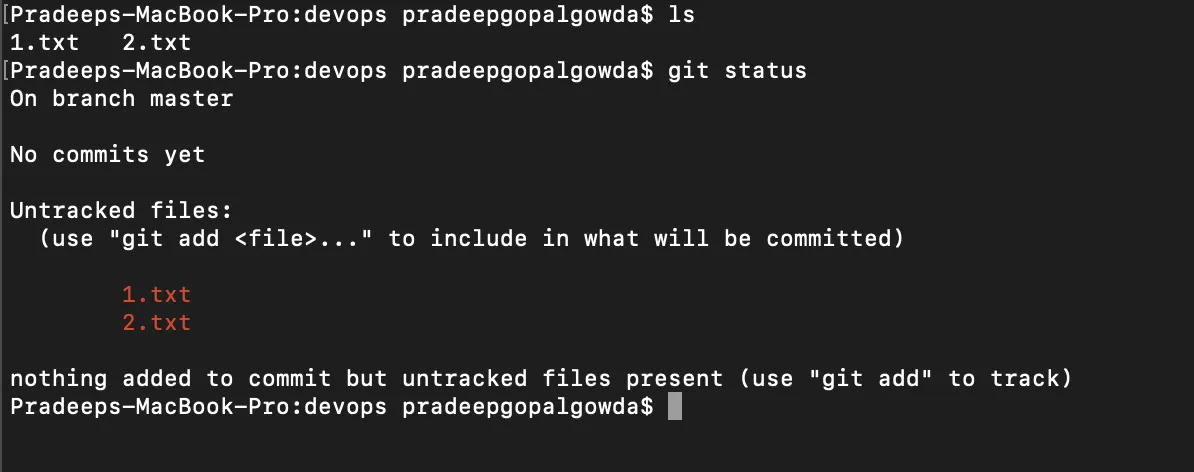 Status of Git Repository