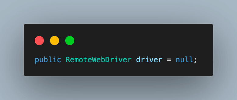 We start by creating an instance of RemoteWebDriver as we will execute the code on the cloud Selenium Grid.