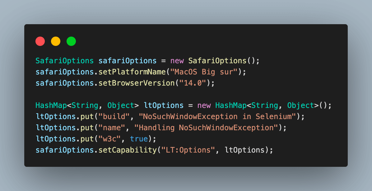 SafariOptions