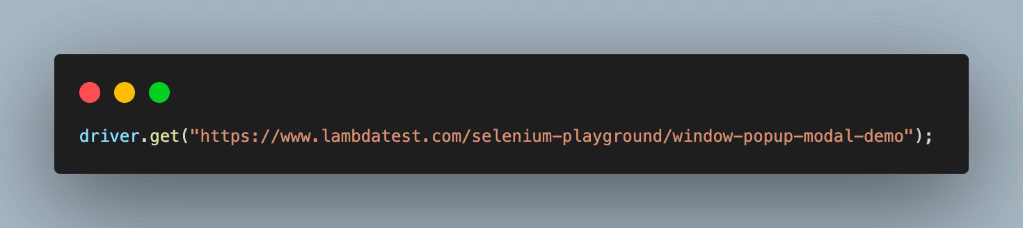 Finally, navigate to the sample website under test, which will have a new window open on clicking a button.