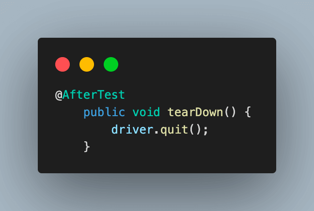 Add a method as tearDown() and annotate it with @AfterTest annotation. This will be used to close the session after each test case.