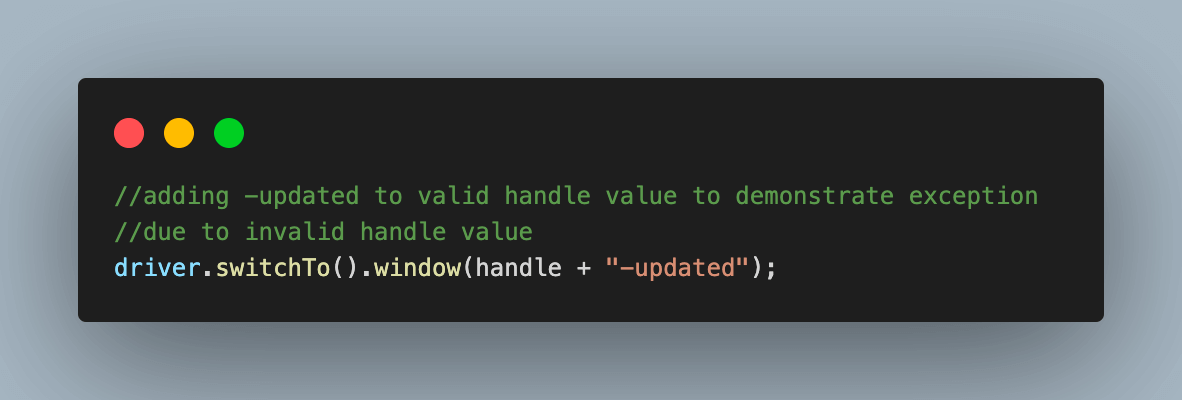  Switch to the newly opened window involves passing an invalid window handle. 
