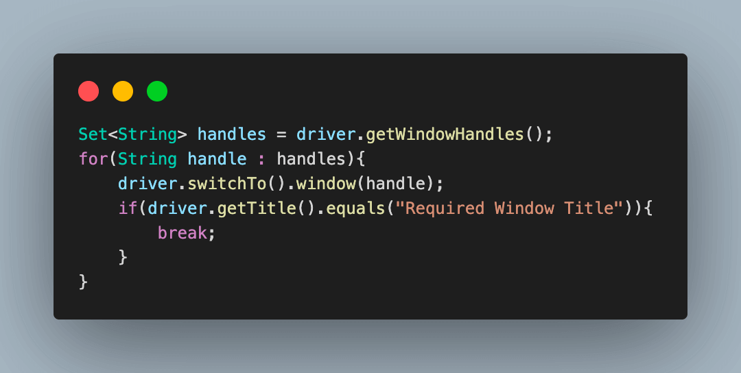 Switching to the Correct Window