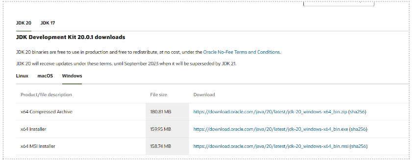 JDK download