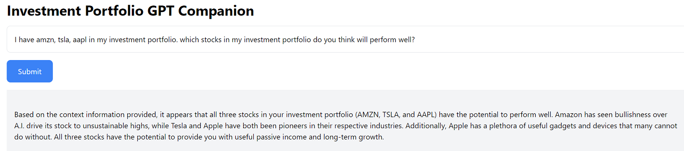 Investment Portfolio GPT Companion