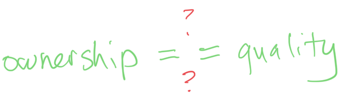 Ownership ?=? quality