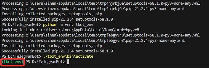 name of your environment