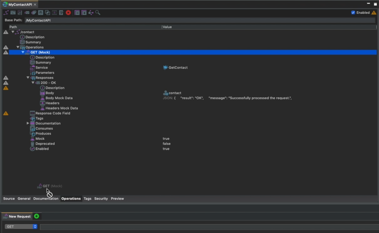 Martini shows how to mock an API response.