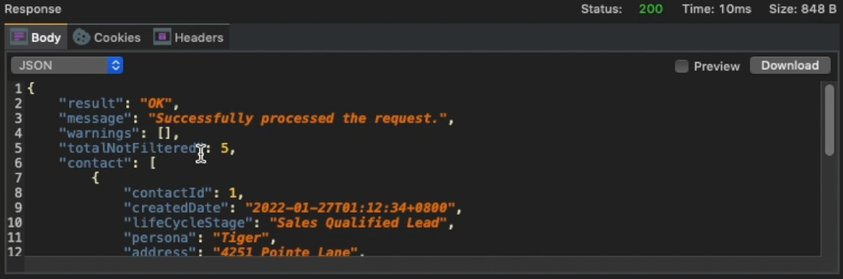 Martini shows how to mock an API response.