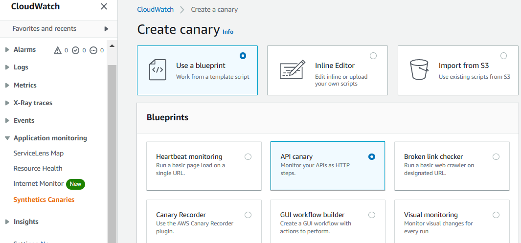 Create API Canary