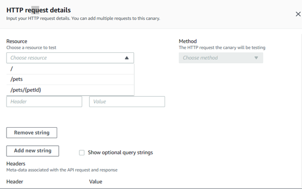 HTTP request details