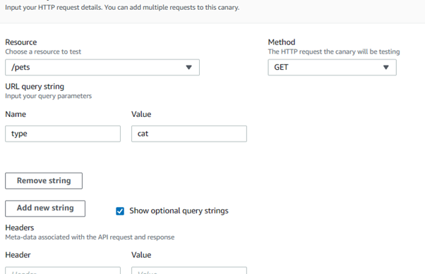 show optional query strings