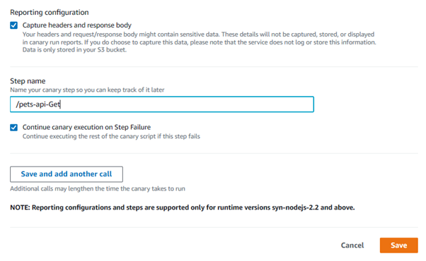 reporting configuration