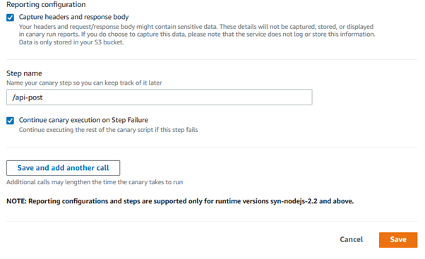 reporting configuration