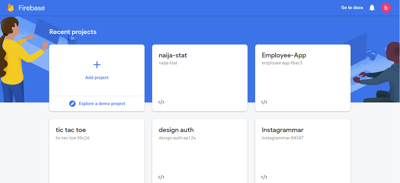 Firebase dashboard