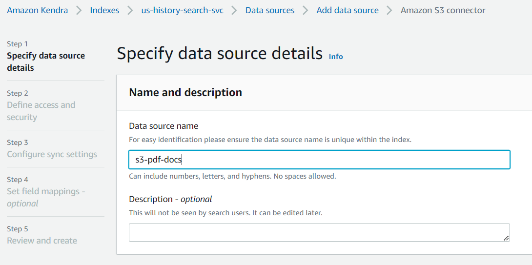Specify Data Source Details