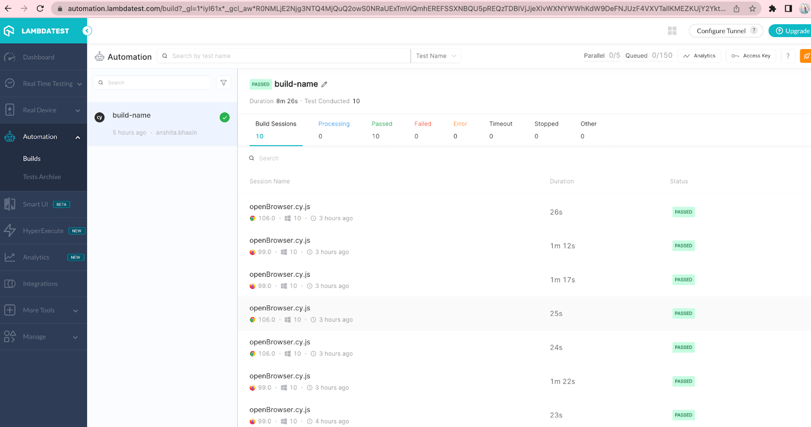 LambdaTest cloud platform