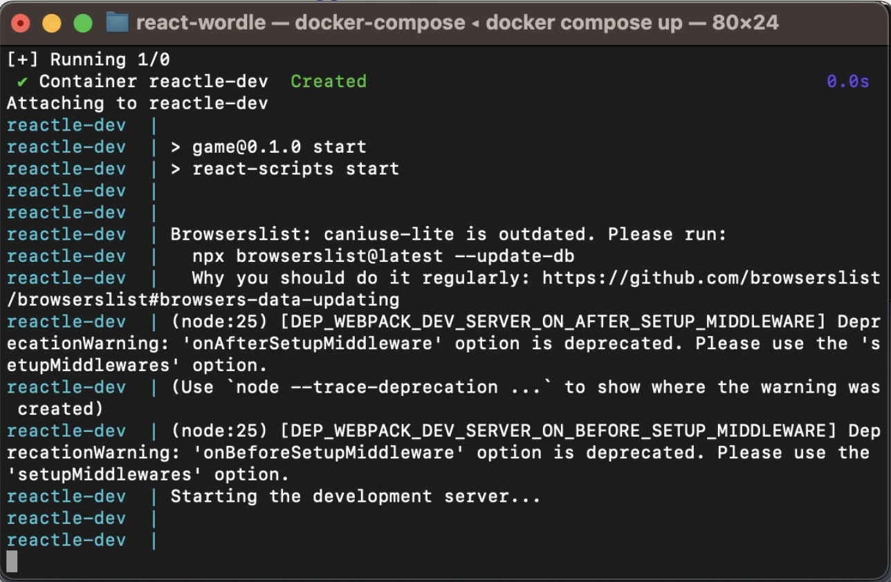 run the docker compose up command