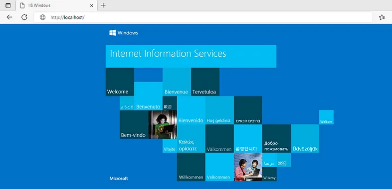 Now, check your running IIS using localhost in the browser.