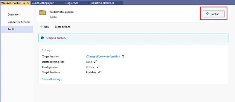 configurations related to publishing