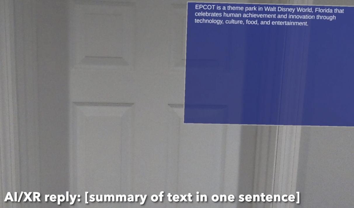AI/XR reply: [Summary of text in one sentence]