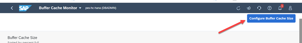 Click on ‘Configure Buffer Cache size’