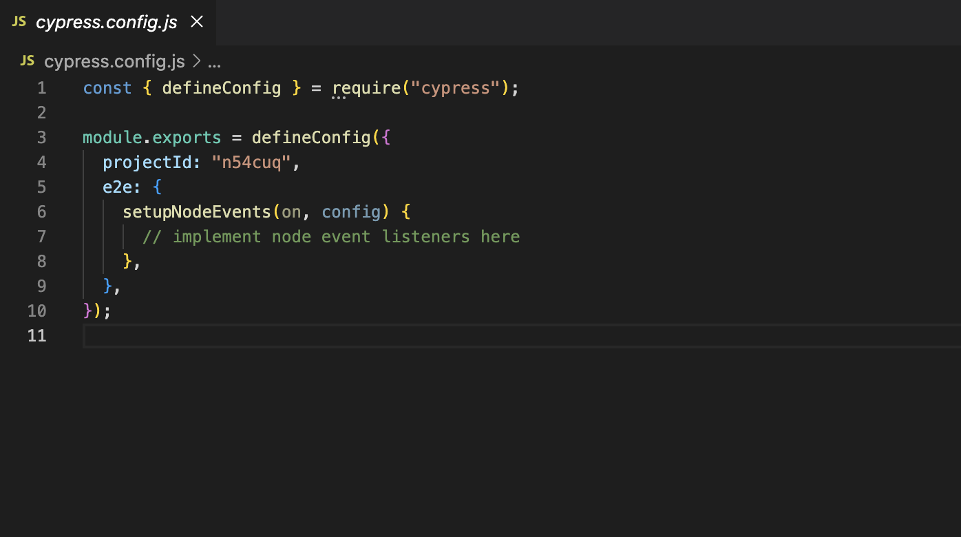 Cypress configuration file